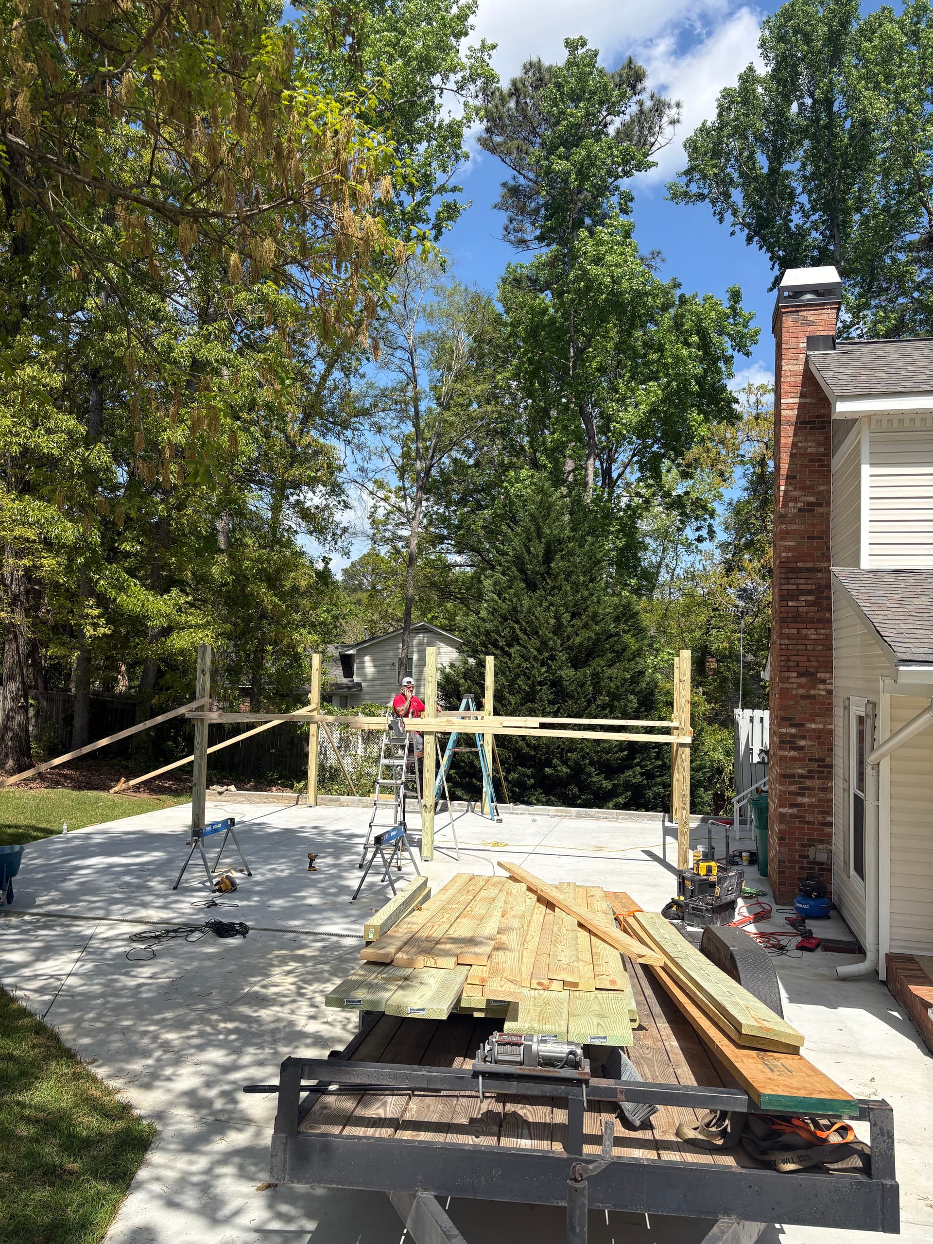 24x16 Custom Carport Built to Match the Home