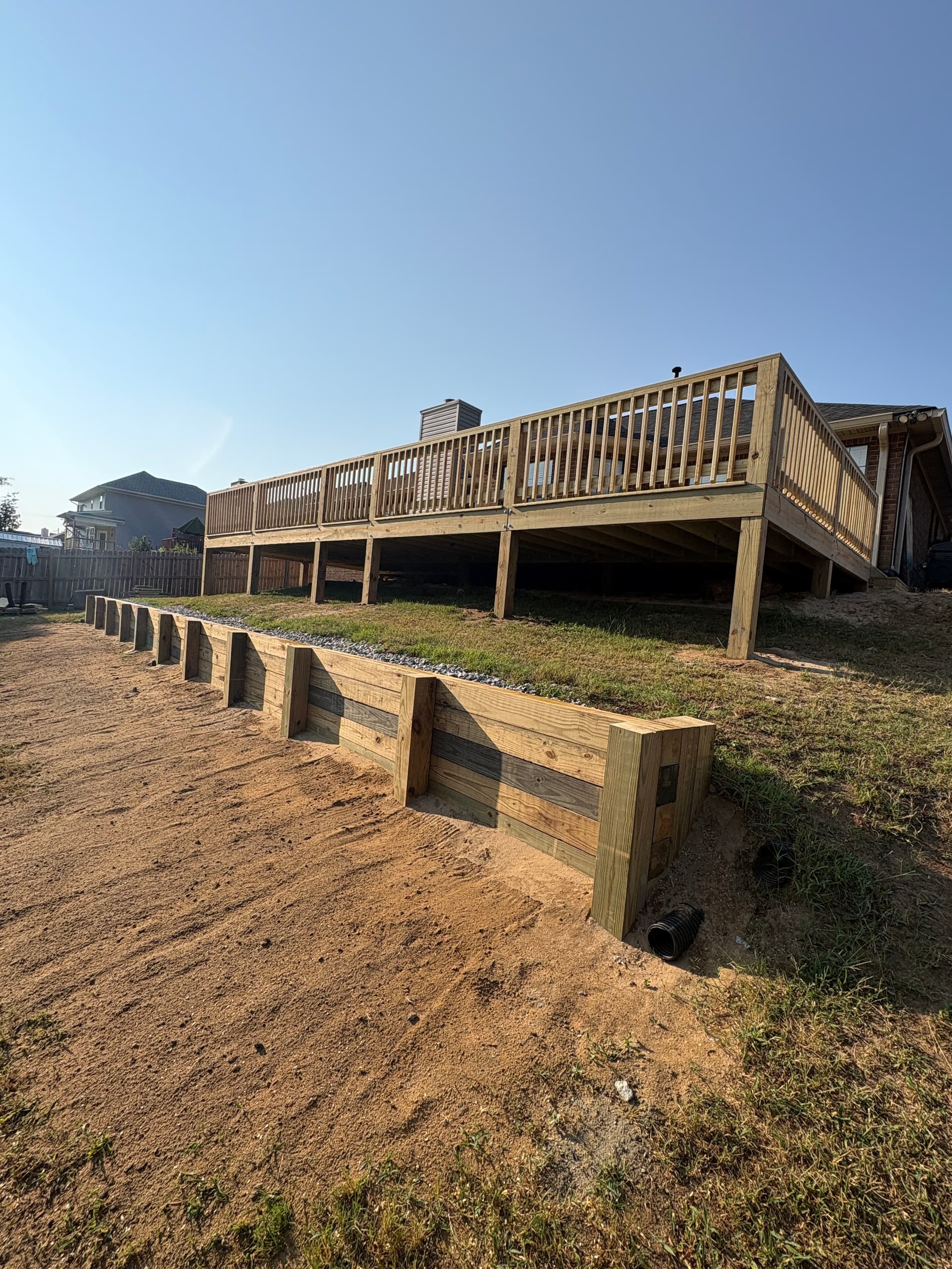 36x22 Deck and 50-ft Retaining Wall Built to Last
