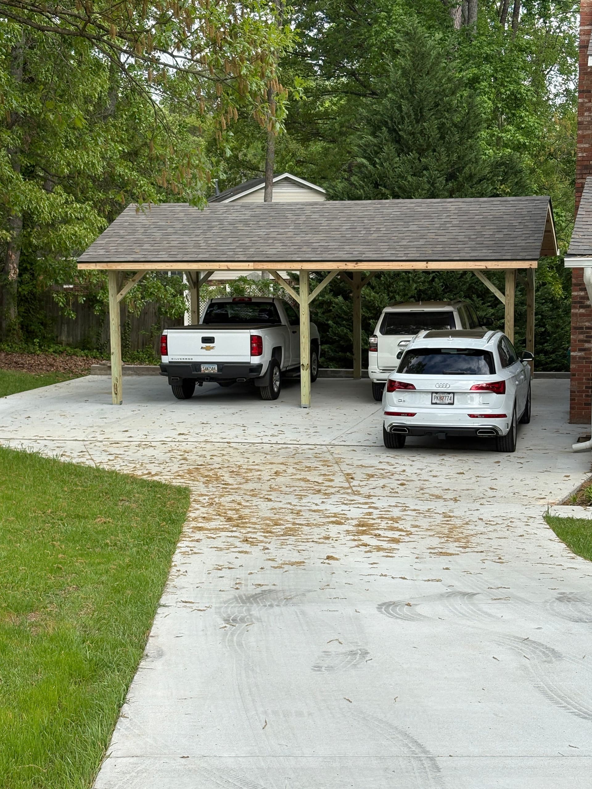 24x16 Custom Carport Built to Match the Home