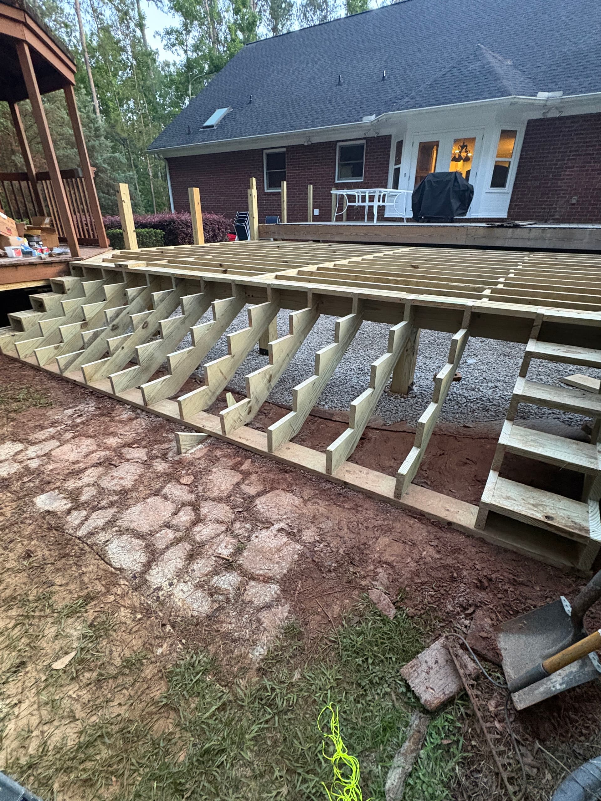 Gallery photos for Composite Deck Build with Built-In Seating in Progress: Image #1