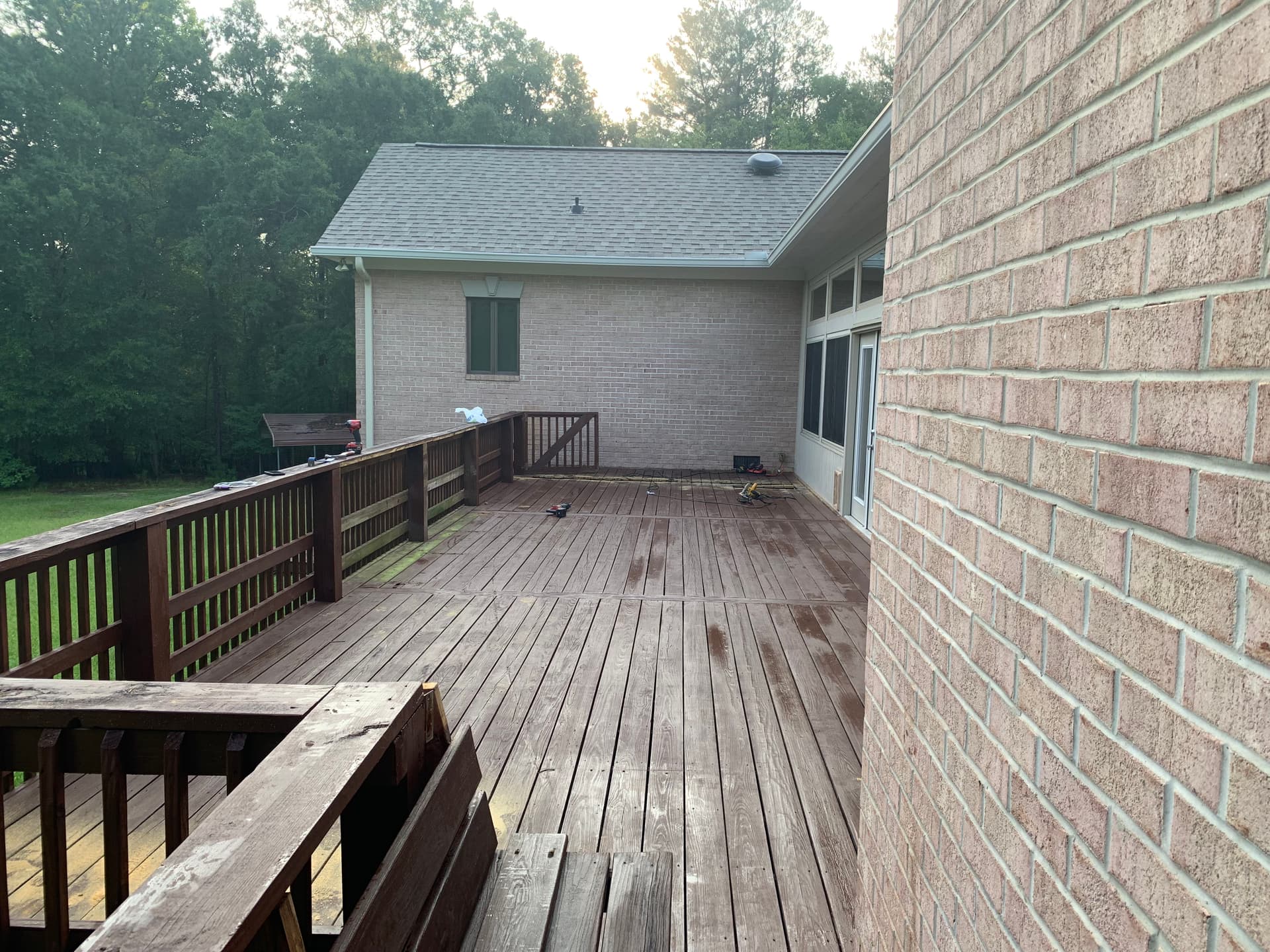 Worn Wood Deck Getting a Trex Upgrade Without a Full Rebuild