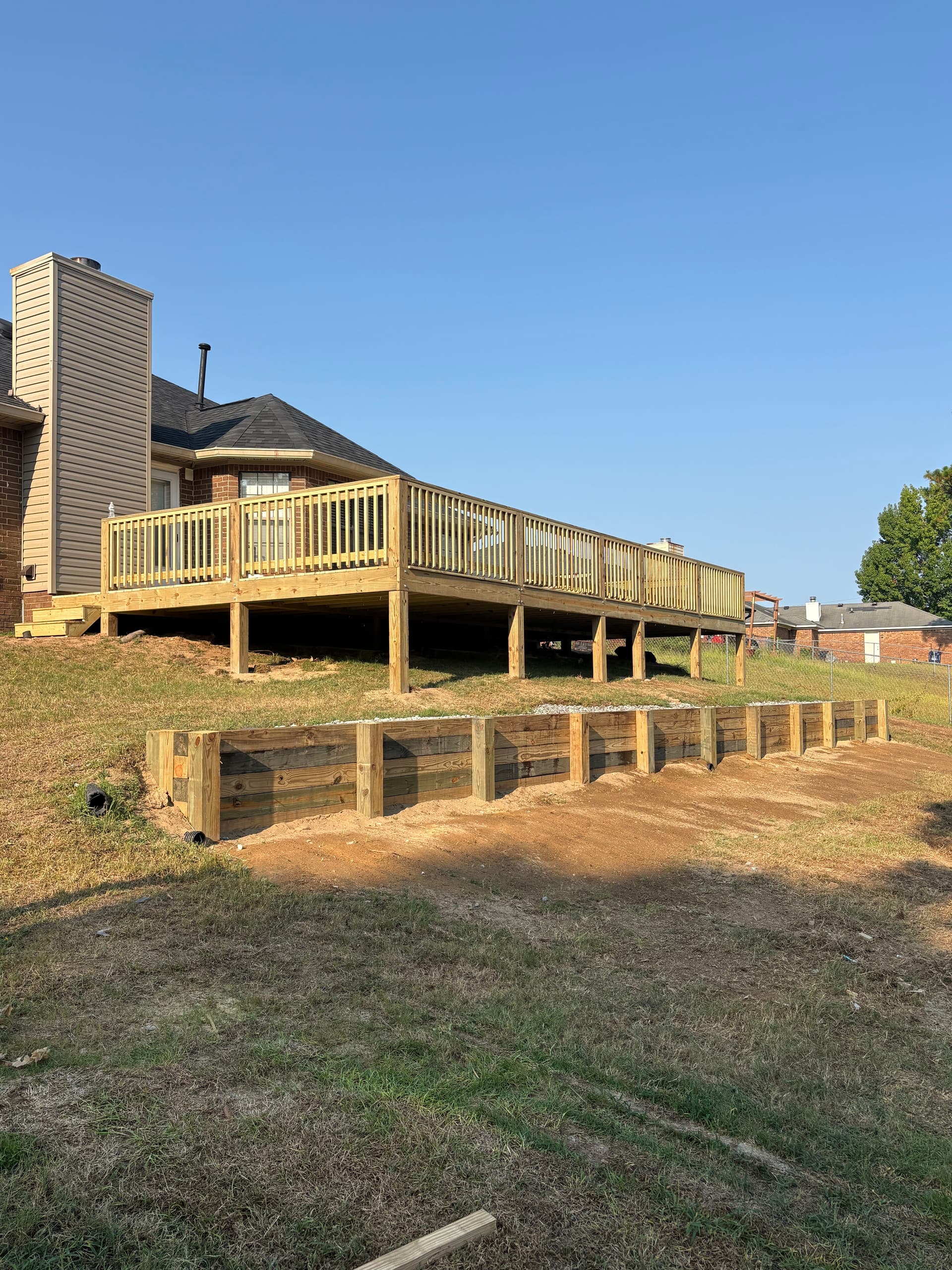 36x22 Deck and 50-ft Retaining Wall Built to Last