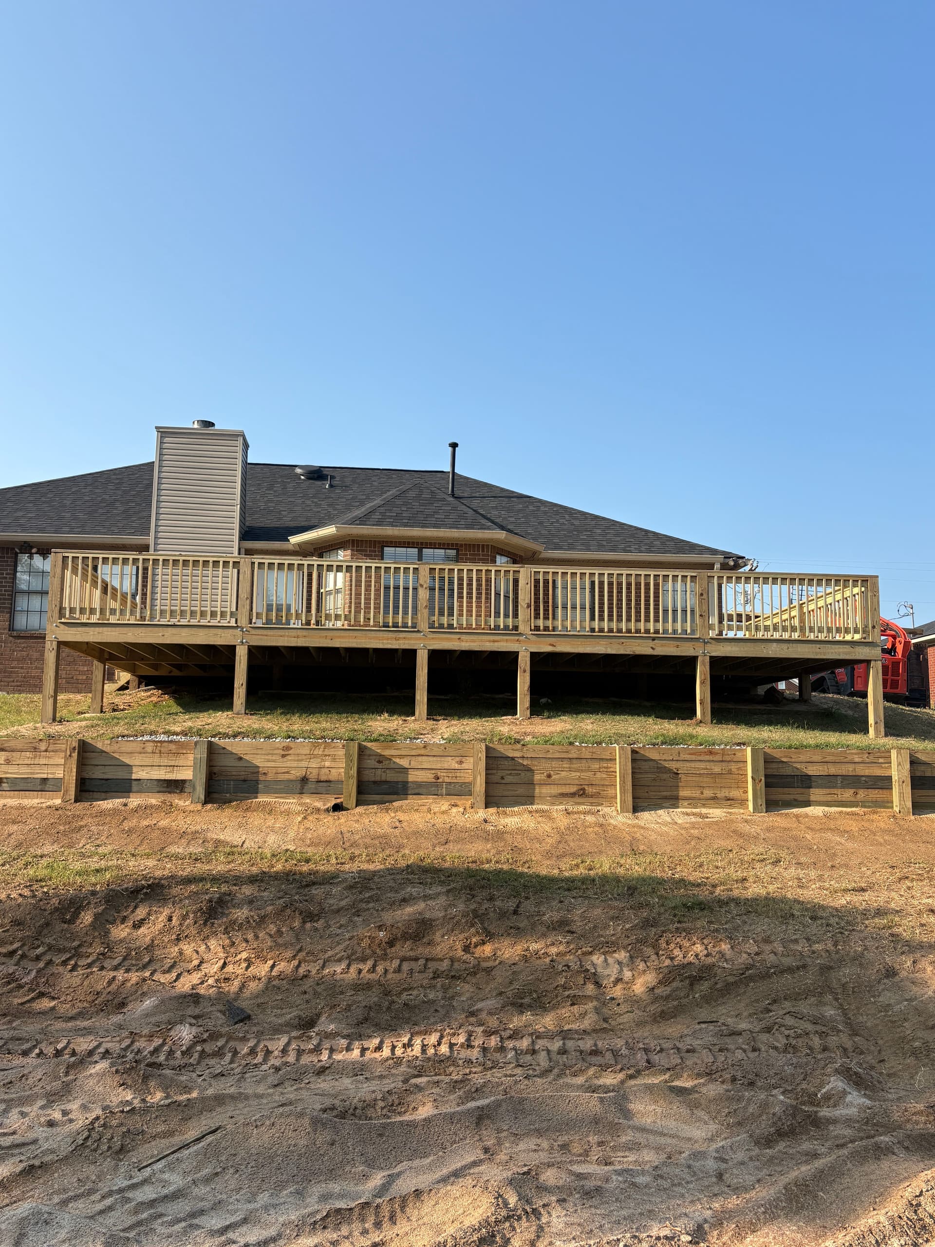 36x22 Deck and 50-ft Retaining Wall Built to Last