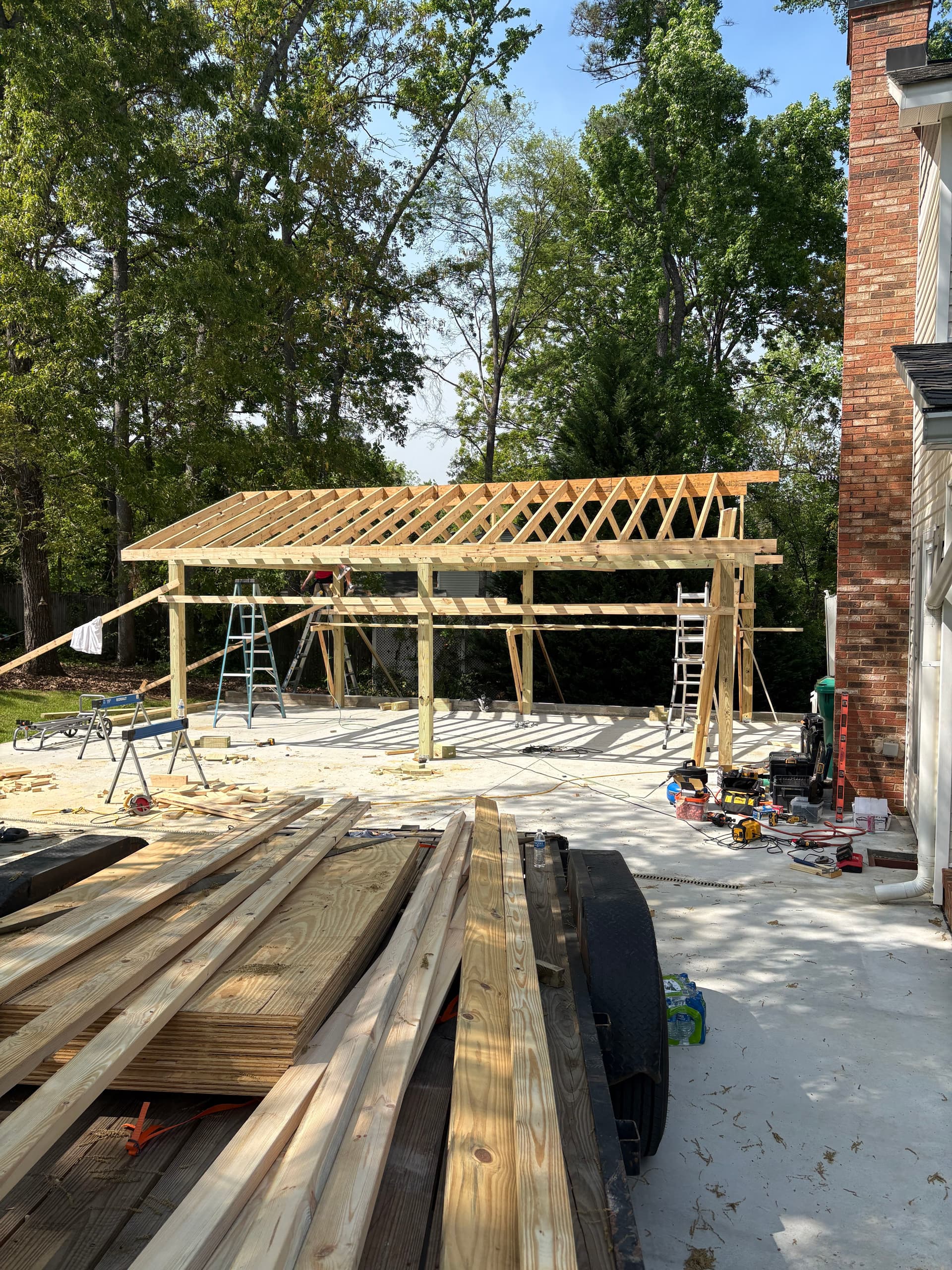 24x16 Custom Carport Built to Match the Home