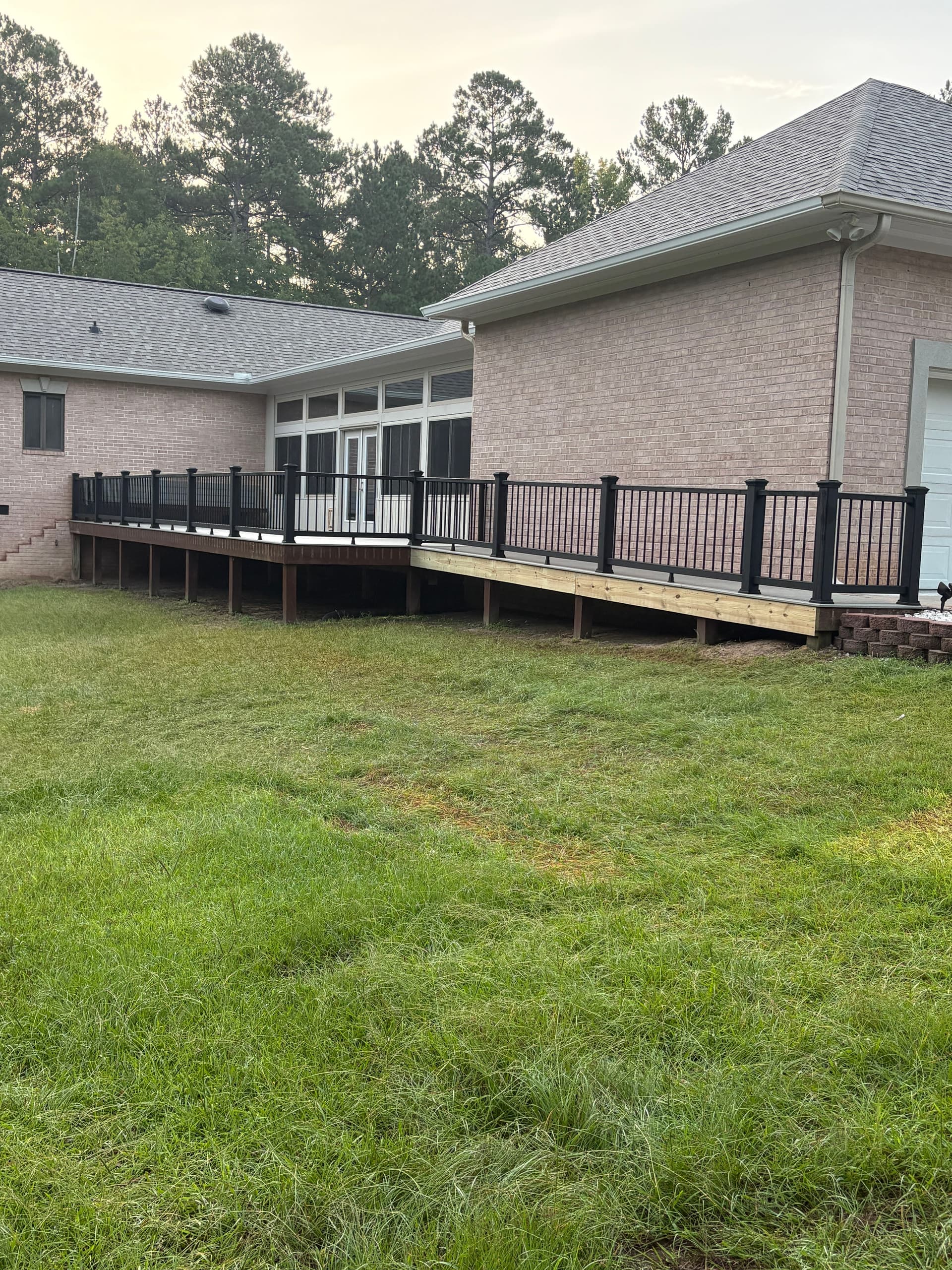 Deck Rebuild With Trex Decking and Black Composite Railing