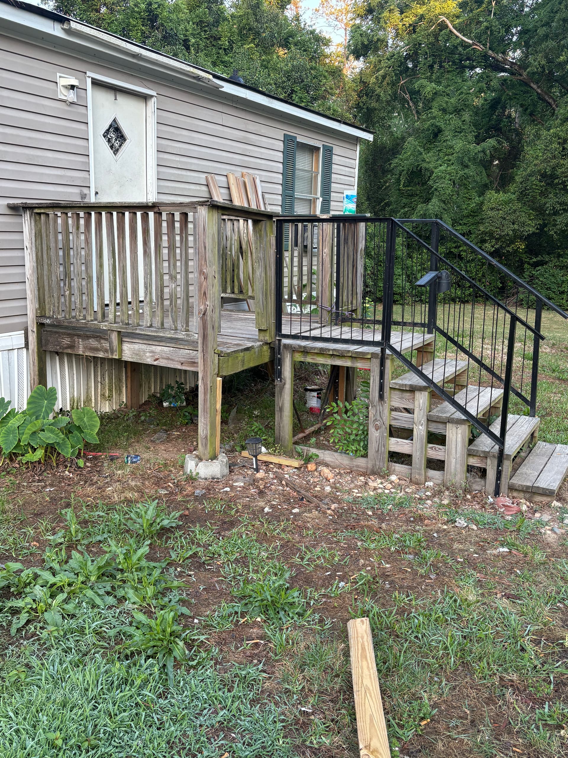 Old Rotting Entry Deck Replaced With Solid Pressure-Treated Build