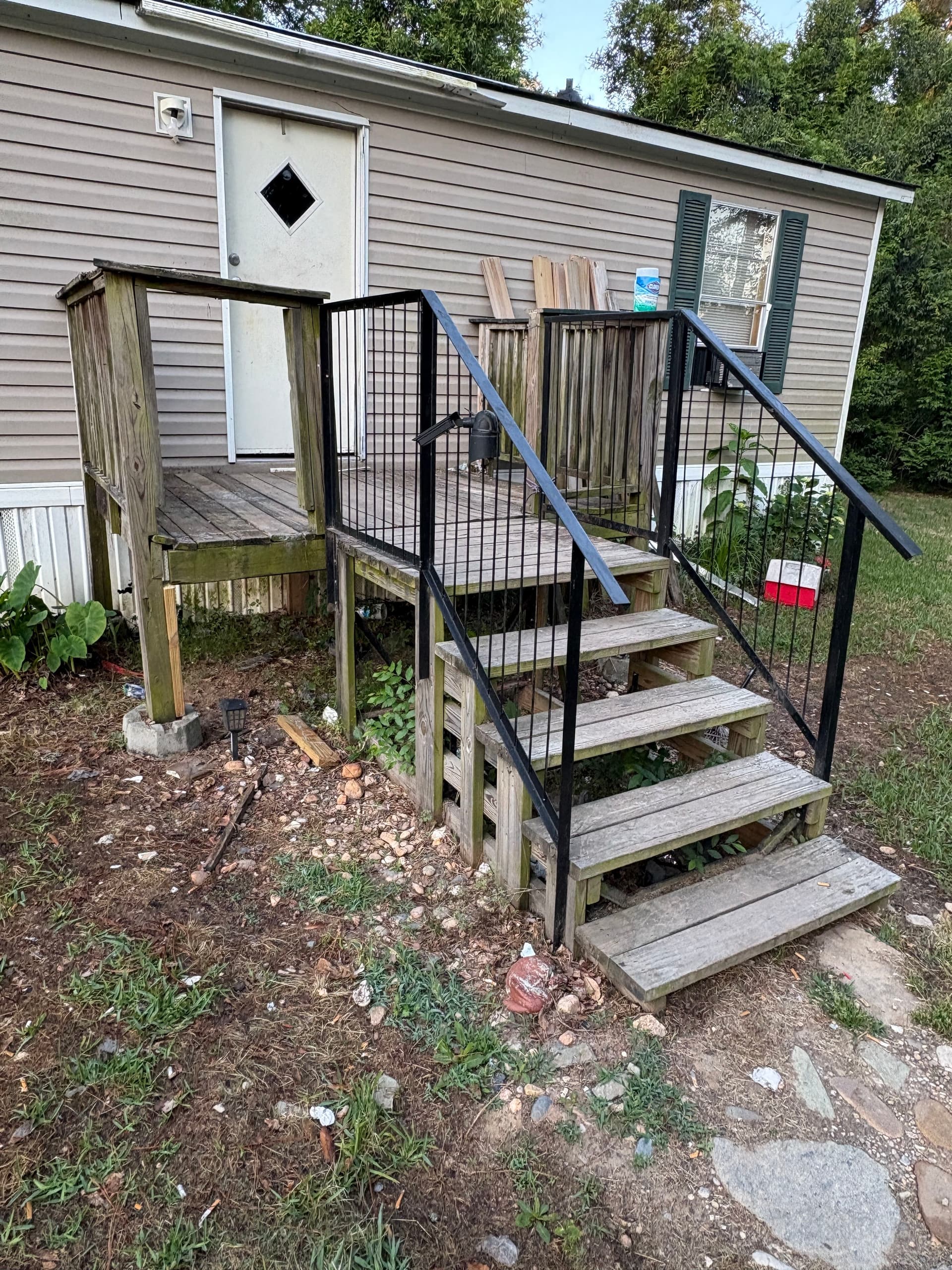 Old Rotting Entry Deck Replaced With Solid Pressure-Treated Build